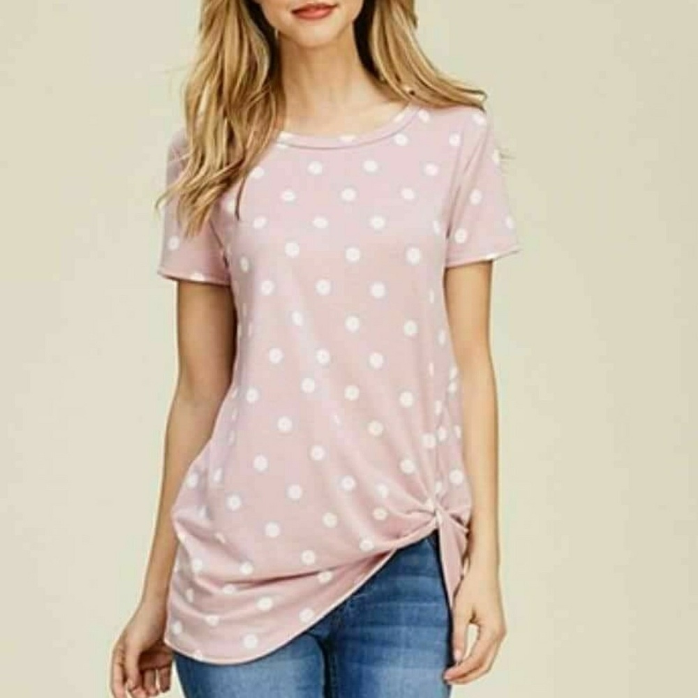 Polka dot knot top